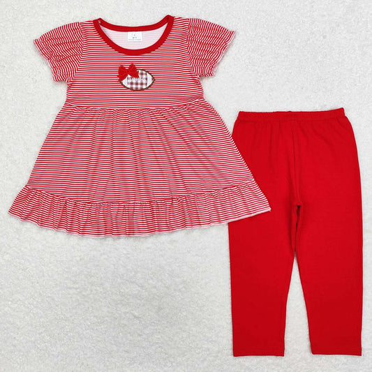 Baby Girls Clothes Red Stripes Tunic Tops Legging Clothes Sets GSPO1675