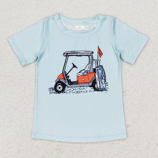 Baby Boys Clothes Shirts Blue Golf Cart Short Sleeve Tee Shirts Tops BT0646