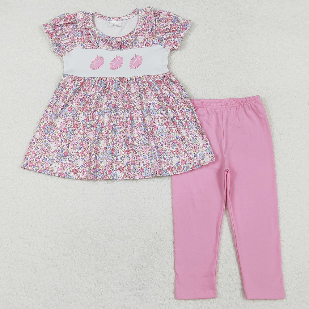 Baby Kids Girls Clothes Football Pink Tunic Legging Clothes Sets GSPO1714