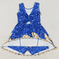 Baby Girls Dress Royal Blue Drip Sprinkles Team Yoga Active Knee Length Dresses GSD2751 7.19