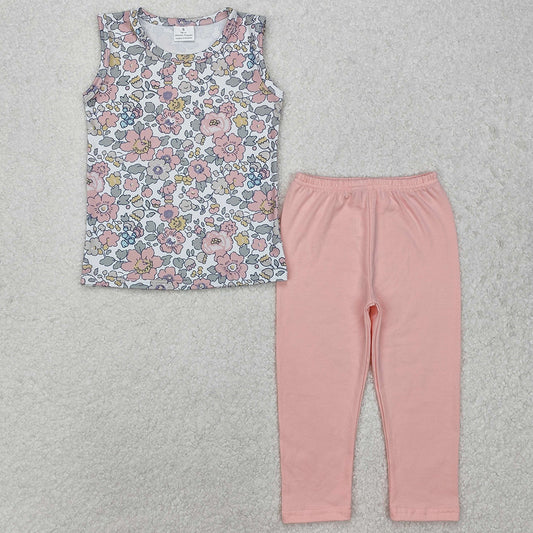 Baby Girls Clothes Spring Pink Flowers Top Legging Outfits GSPO1919