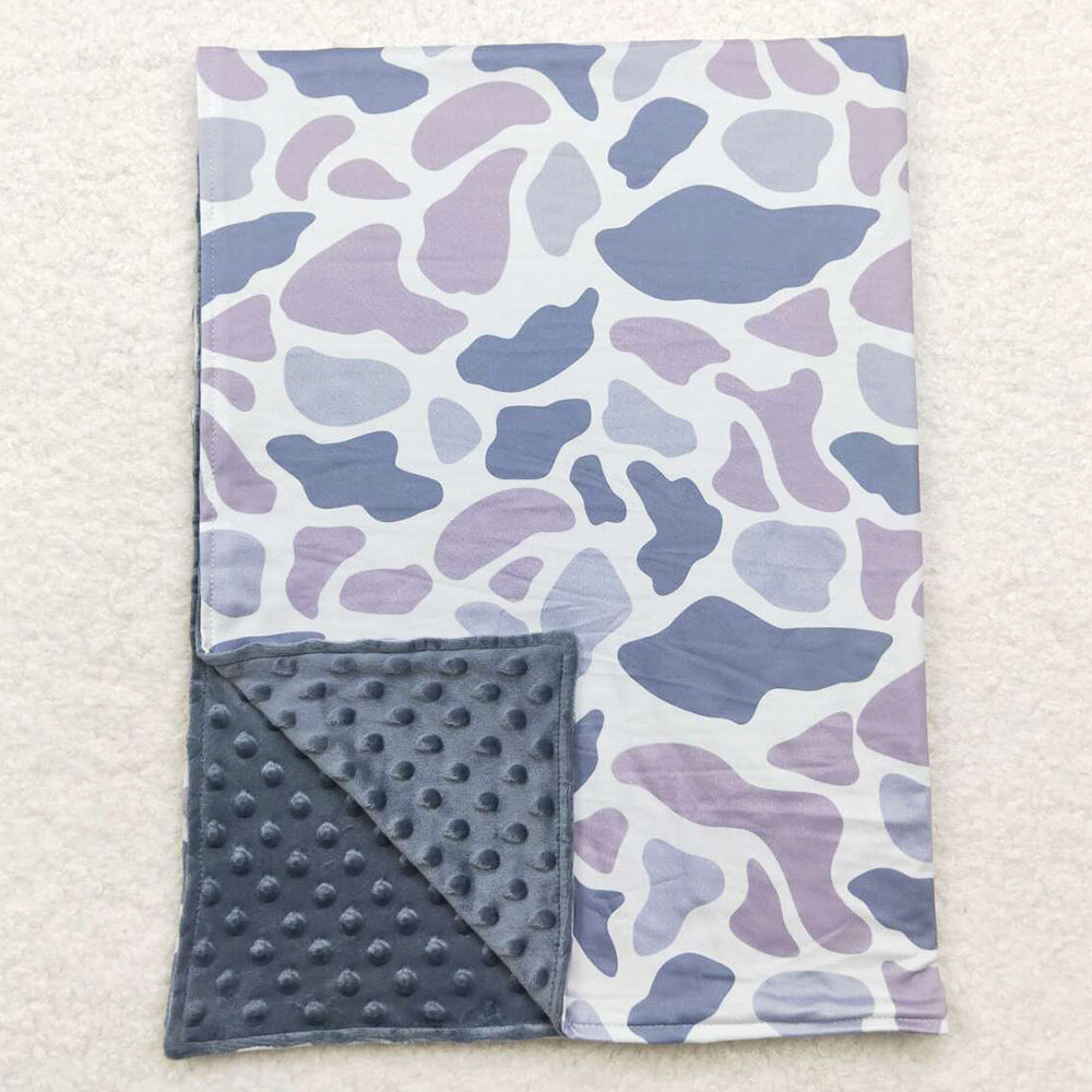 Baby Kids Blankets Children Grey Camo Minky Blankets BL0145