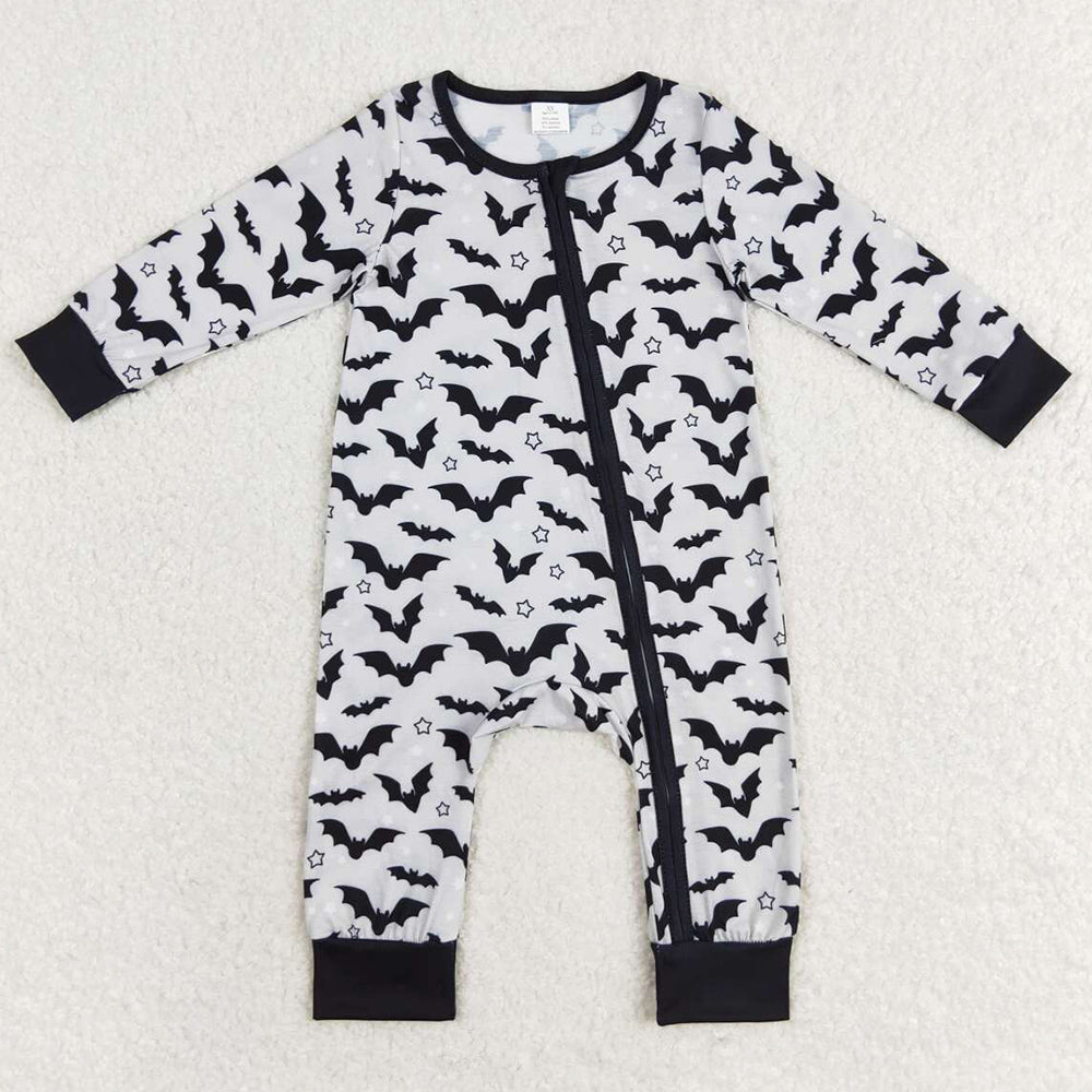 Baby Infant Boys Rompers Halloween Bats Zip Bamboo Sleepers Rompers LR1096