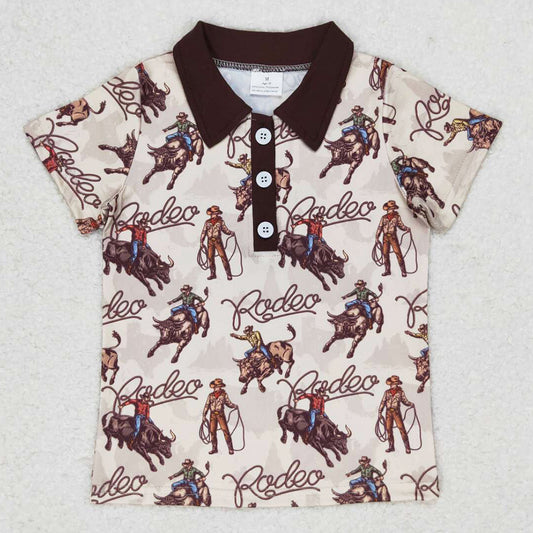 Baby Boys T-shirts Rodeo Buttons Western Horse Tee Tops Pullovers BT0558