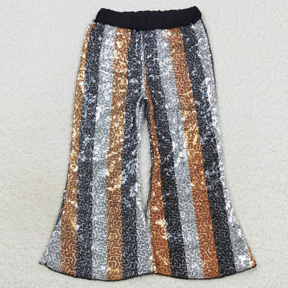 Hot Sale Baby Girls Sequins Pants Boutique Bell Bottoms P0278