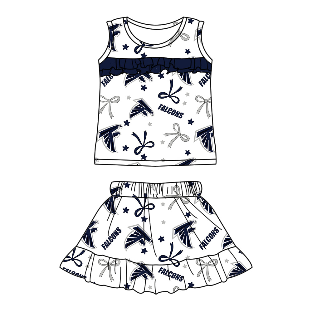 Preorder (moq 5)Baby Girls Clothes Sleeveless Tops Skirts Sets