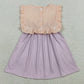 Baby Girls Dress Peach Sleeveless Lavender Stripe Button Knee Length Dresses GSD3559