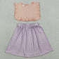 Baby Girls Dress Peach Sleeveless Lavender Stripe Button Knee Length Dresses GSD3559
