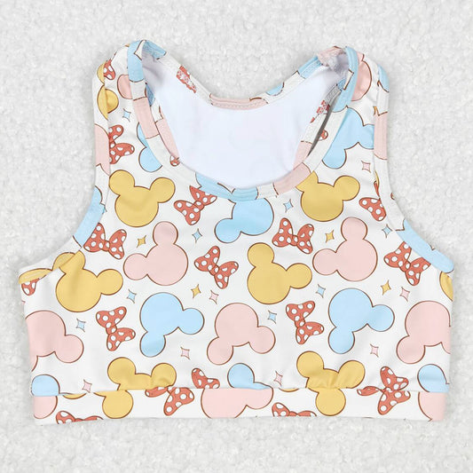 Baby Girls Clothes Cartoon Bows Sleeveless Vest Crop Tops GT0515