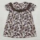Kids Girls Dress Embroidery Daddy's Girls Southern Brown Camo Ruffle Knee Length Dresses GSD3526