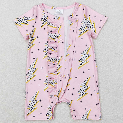 Baby Girls Rompers Ruffle Thunder Western Short Sleeve Rompers SR0523