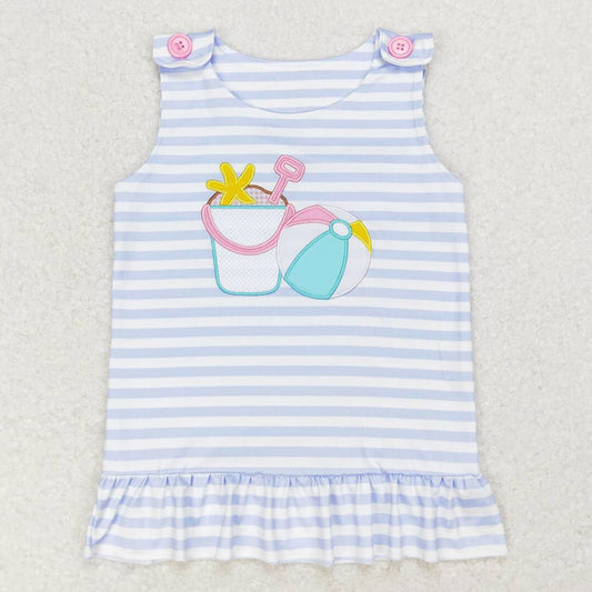 Baby Girls Tops Beach Wear Sleeveless Stripes Tunic Tops GT0568