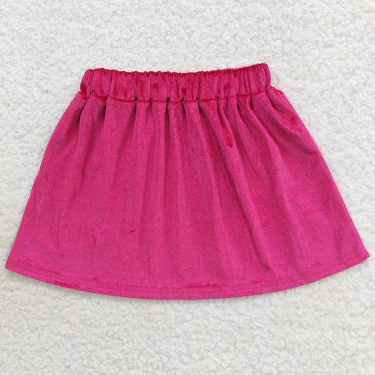 Baby Girls Skirt Hotpink Velvet Knee Length Skirts GLK0017