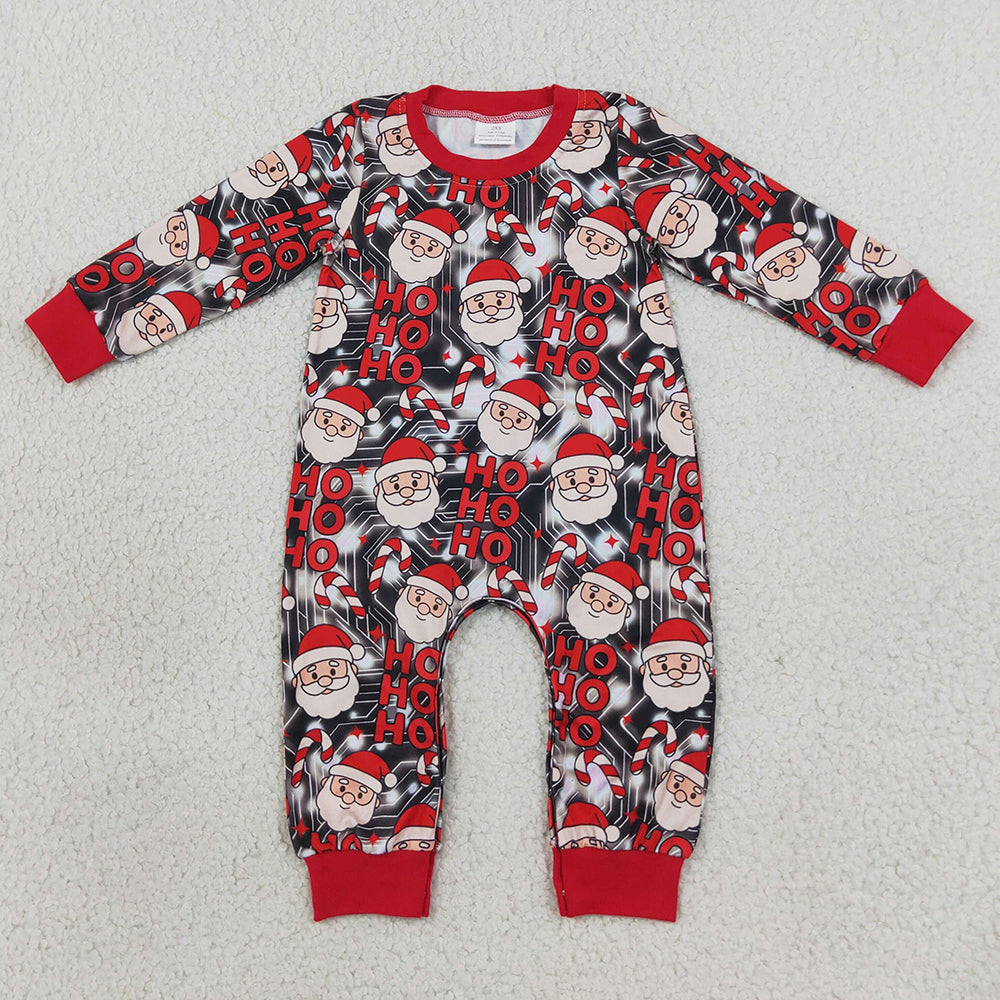 Baby Boys Rompers Santa Candy Cane Ho Ho Christmas Pant Rompers LR3162