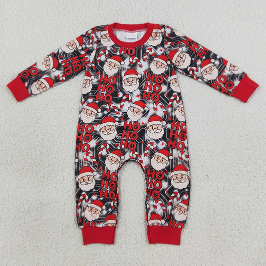 Baby Boys Rompers Santa Candy Cane Ho Ho Christmas Pant Rompers LR3162