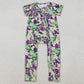 Baby Boys Rompers Mardi Gras Camo Short Sleeve Zipper Footie Rompers SR3211 10.20