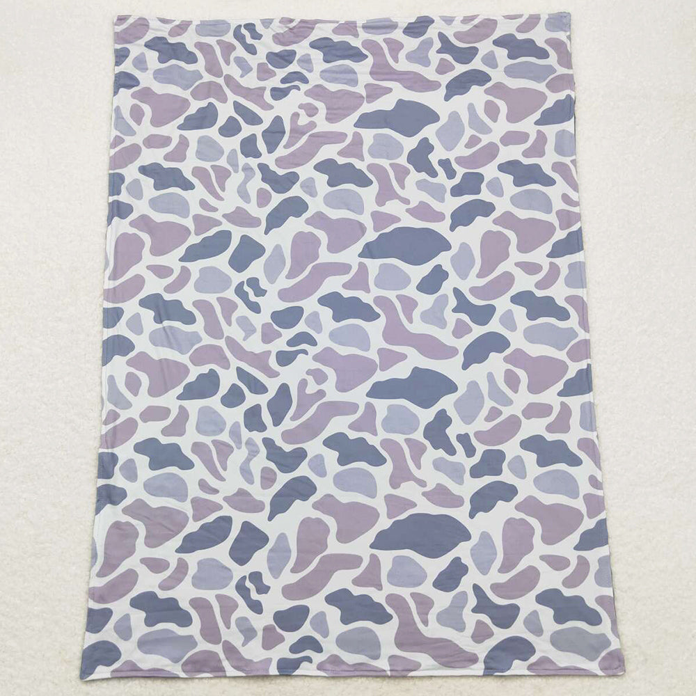 Baby Kids Blankets Children Grey Camo Minky Blankets BL0145