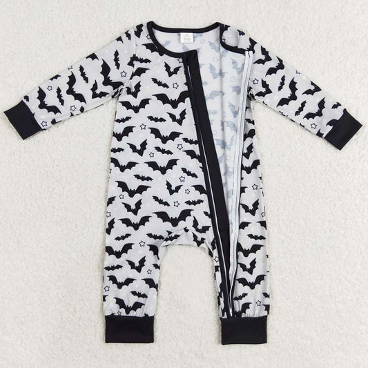 Baby Infant Boys Rompers Halloween Bats Zip Bamboo Sleepers Rompers LR1096