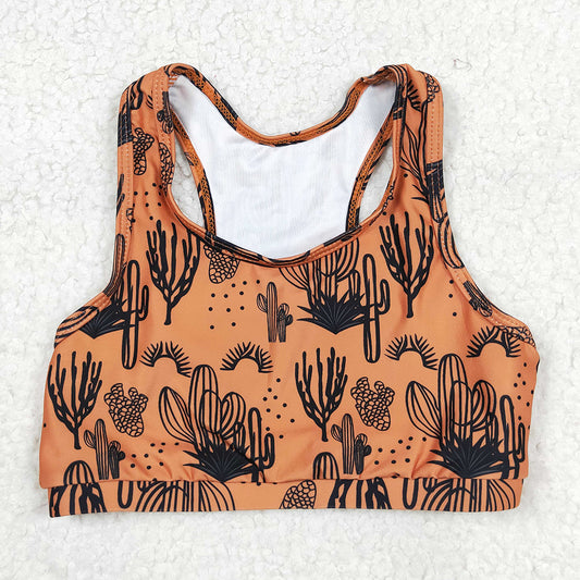 Baby Girls Clothes Tops Cactus Brown Sleeveless Vest Crop Tops GT0518