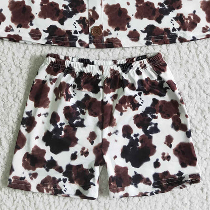 Fashion Kids Clothes Girls Summer Outfits Cow Baby Girls Clothes Set GSSO0037
