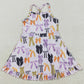 Baby Girls Dress Lavender Strap Bows Plaid Shorts Yoga Knee Length Dresses GSD2737 8.5