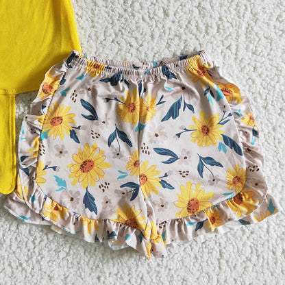 Kids Clothes Girls Summer Outfits Flowers Boutique Baby Girls Clothes Shorts Sets Wholesale Kid Clothing GSSO0035