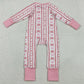 Baby Girls Clothes Pink Bows Hearst Stripe Valentines Ruffle Zip Rompers LR2781 11.18
