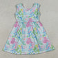 Baby Girls Dress Sleeveless Sea Plants Floral Knee Length Dresses GSD3665