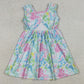 Baby Girls Dress Sleeveless Sea Plants Floral Knee Length Dresses GSD3665