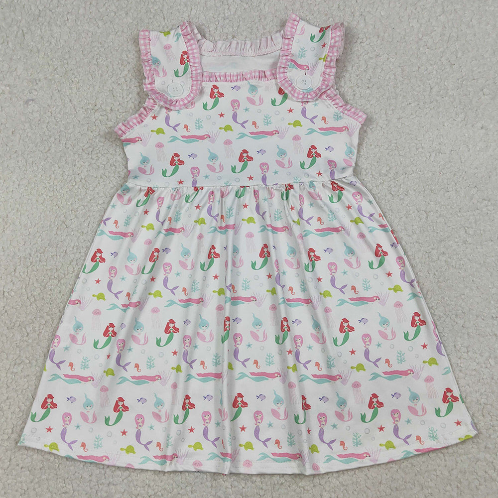 Baby Girls Dress Mermaid Sea World Sleeveless Knee Length Dresses GSD2142