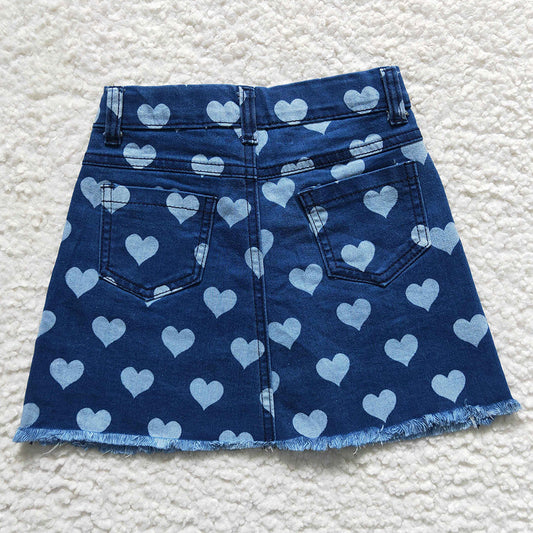 Baby Girls Jeans Skirt Hearts Denim Skirts GLK0010