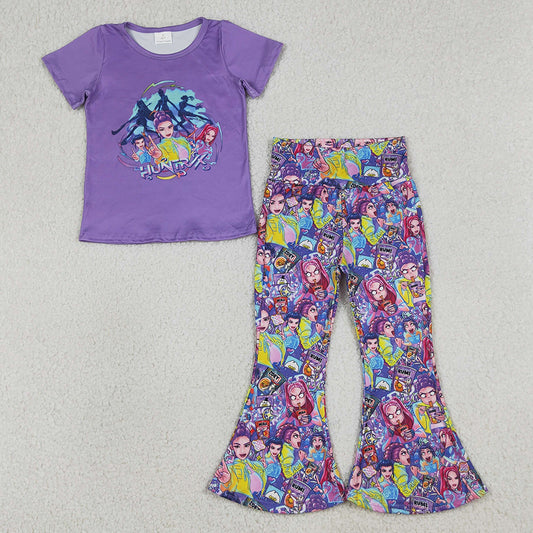Baby Girls Clothes Demon Hunter Top Bell Bottom Pants Clothes Sets GSPO2272