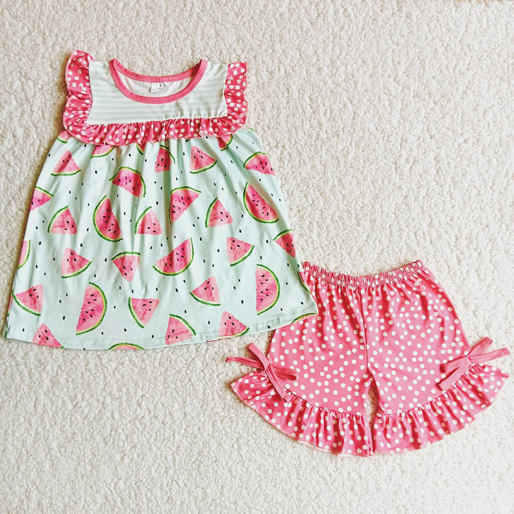 Wholesale Baby Girls Clothing Set Watermelon Fashion Kids Clothes Girl Boutique Outfits D10-29