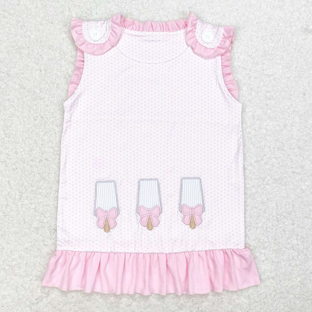 Baby Girls Clothes Top Popstick Sleeveless Pink Ruffle Tops GT0534