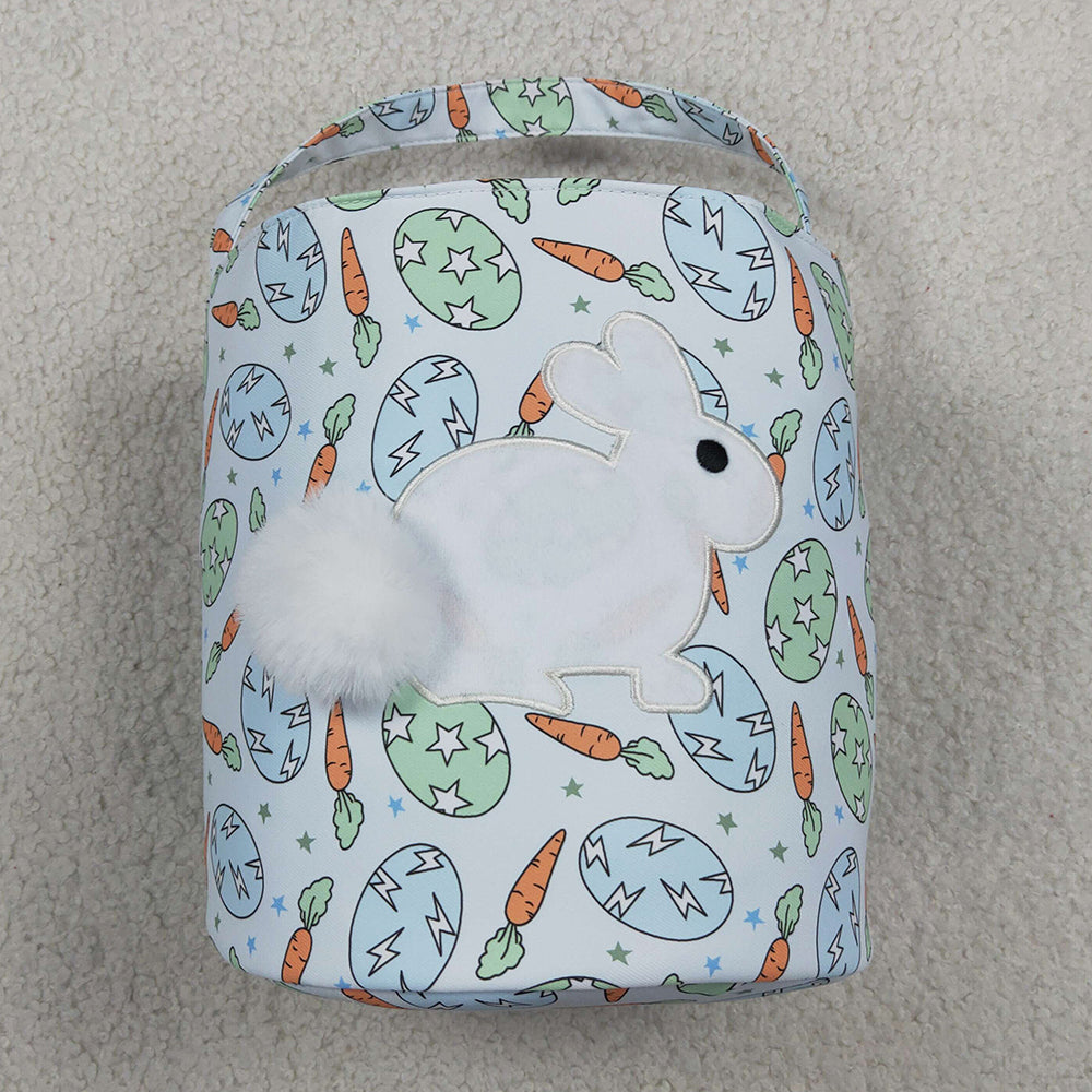 Baby Kids Bags Embroidery Rabbits Carrots Eggs Easter Bucket Baskets Bags BA0468