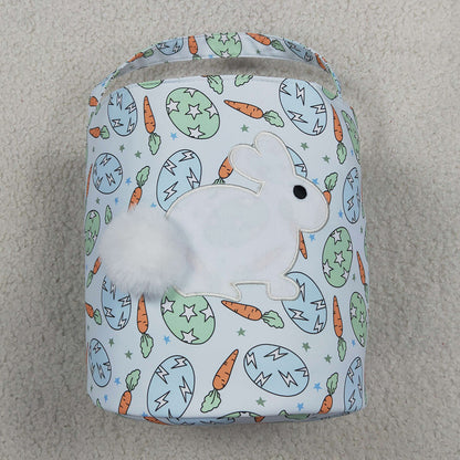 Baby Kids Bags Embroidery Rabbits Carrots Eggs Easter Bucket Baskets Bags BA0468