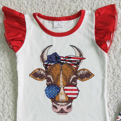 Fashion Kids Clothes Girls Summer Outfits July 4th Boutique Baby Girl Clothes Set GSSO0046