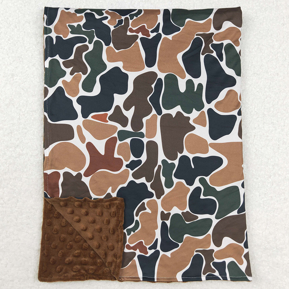 Baby Kids Blankets Dark Brown Camo Minky Blankets BL0146