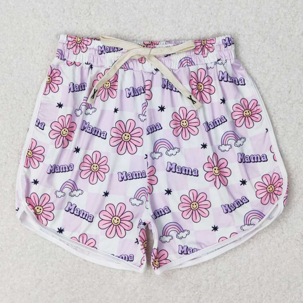 Adult Women Shorts Mama Flowers Rainbow Summer Shorts SS0172