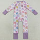 Halloween Baby Girls Rompers Colorful Bows Pumpkins Fall Zipper Footie Rompers LR2442 8.9