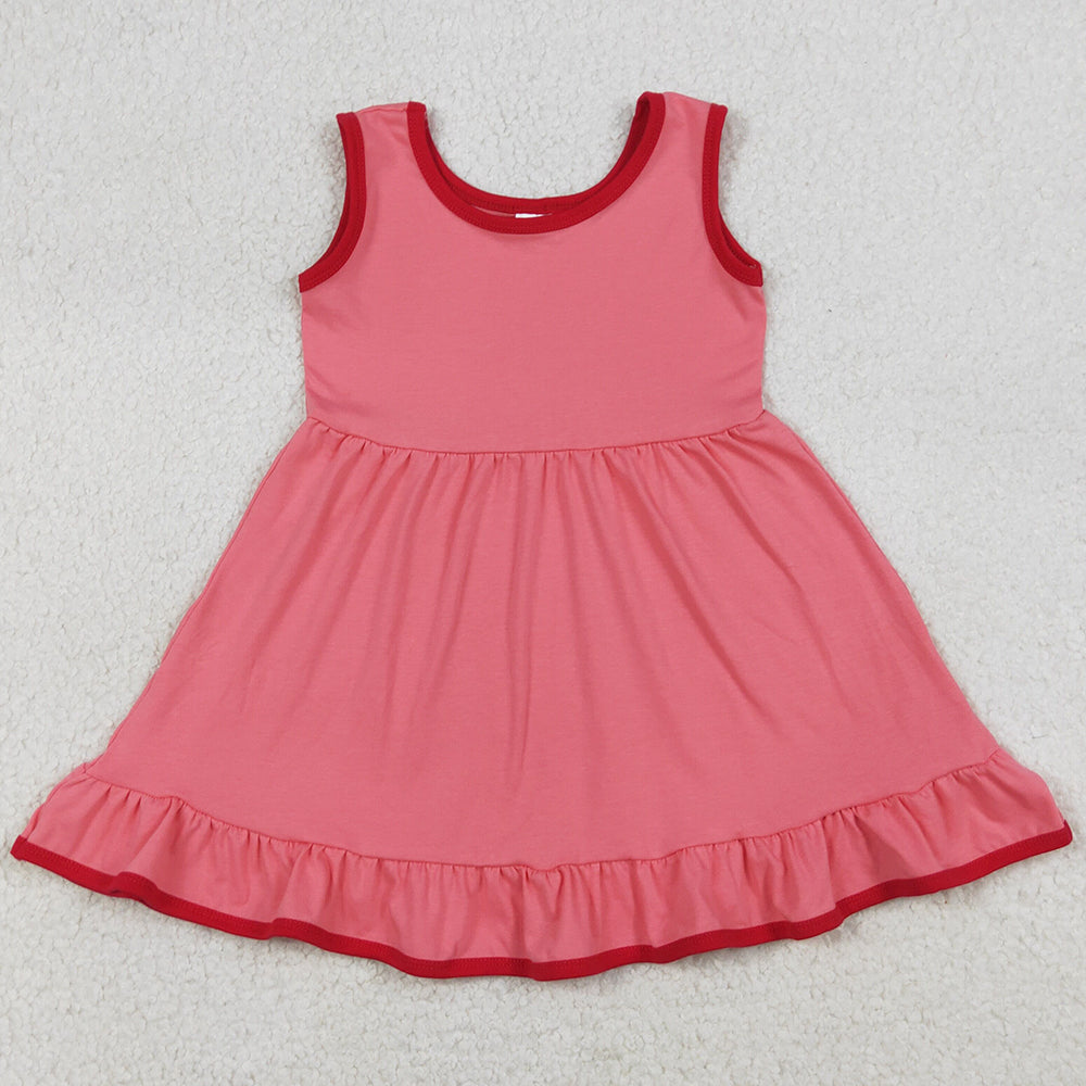 Baby Girls Dress Sleeveless Watermelon Red Ruffle Dresses GSD0656
