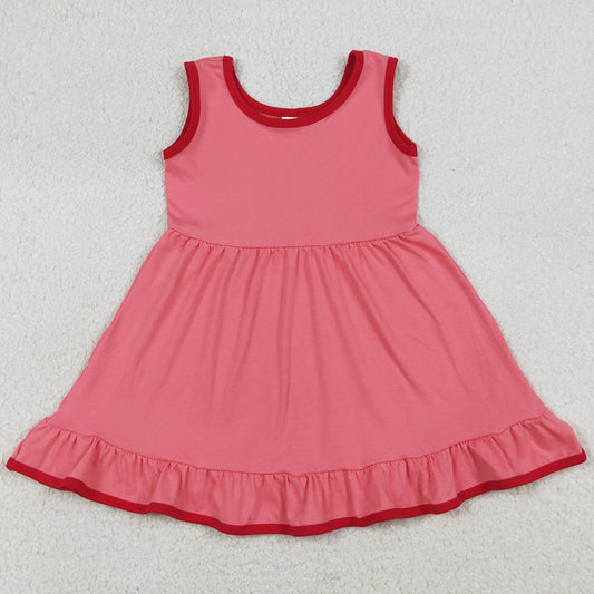 Baby Girls Dress Sleeveless Watermelon Red Ruffle Dresses GSD0656