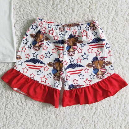 Fashion Kids Clothes Girls Summer Outfits July 4th Boutique Baby Girl Clothes Set GSSO0046