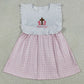 Baby Girls Rompers Embroidery Cross Pink Checked Child of God Easter Knee Length Dress GSD3201