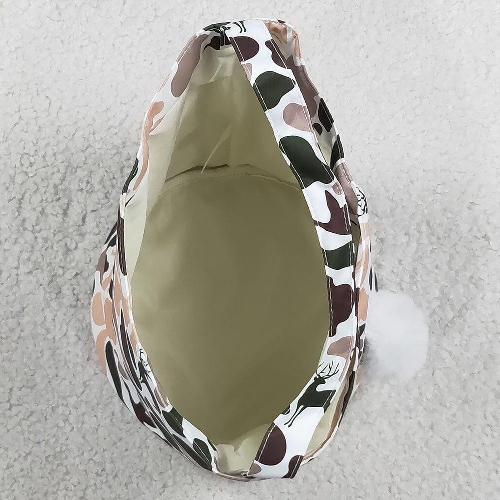 Baby Kids Bags Embroidery Rabbits Khaki Brown Camo Easter Bucket Baskets Bags BA0466