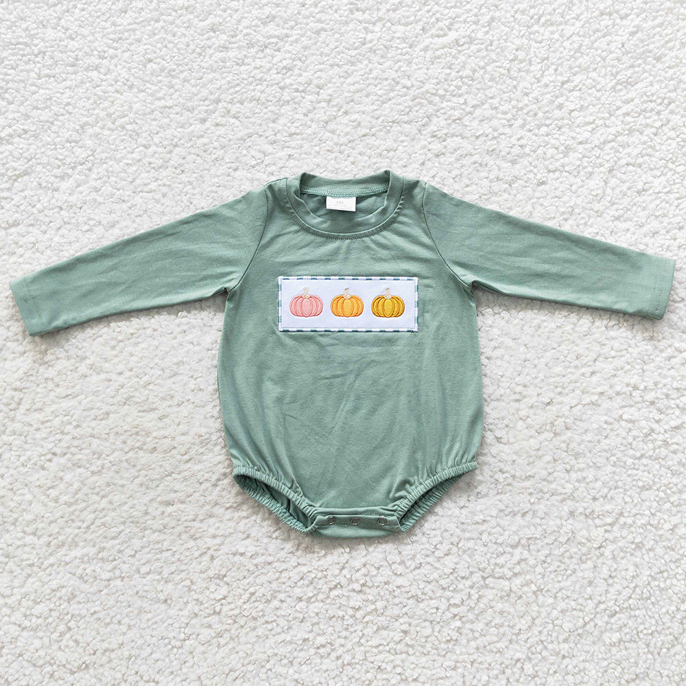 Pumpkin Embroidery Infant Baby Rompers LR0451