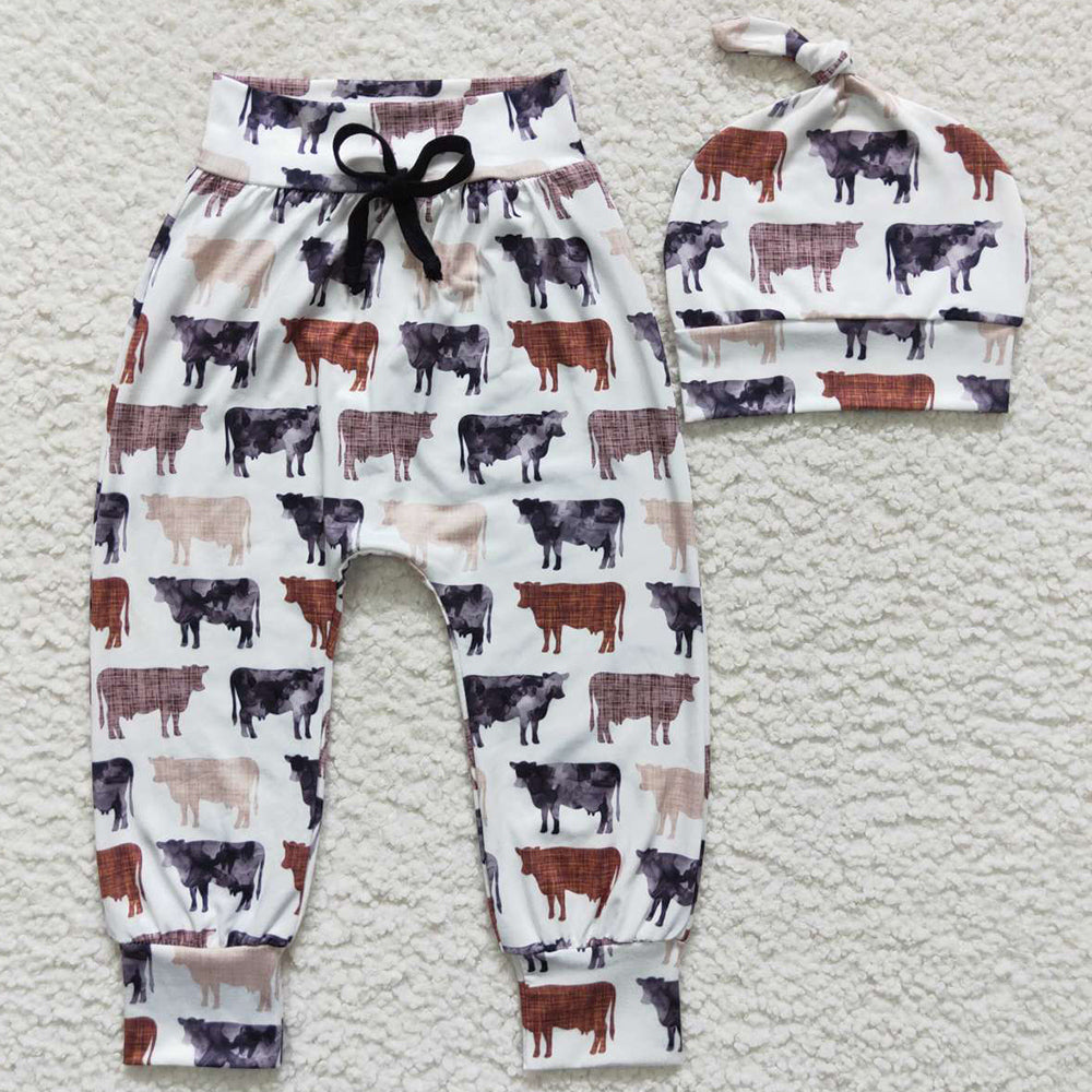 Baby Boys Pants Cow Western Hats Pants Sets P0272