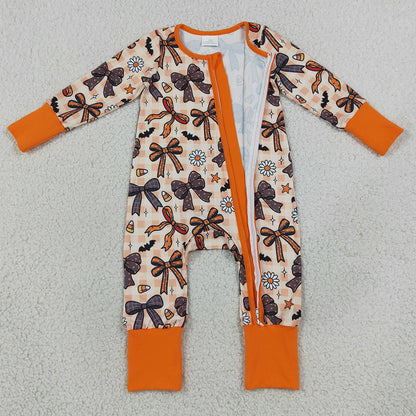Baby Girls Rompers Candy Bows Flowers Halloweens Two Way Zip Convertible Rompers LR3161