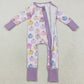 Halloween Baby Girls Rompers Colorful Bows Pumpkins Fall Zipper Footie Rompers LR2442 8.9
