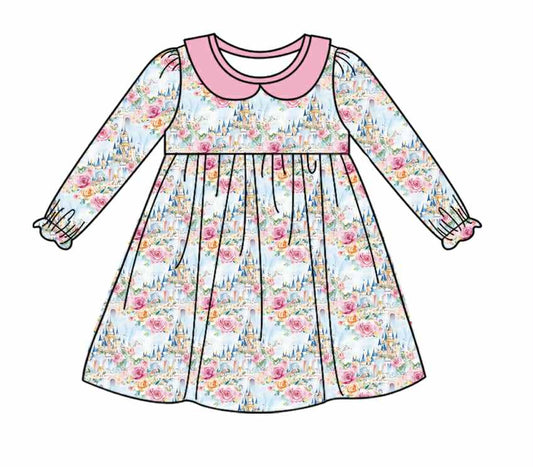 Preorder(moq 5) Fall Baby Girls Dress Long Sleeve Knee Length Dresses 8.16